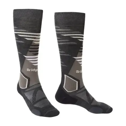 Ponožky Bridgedale Ski LightWeight Vertige Light Over Calf - Graphite/bungee