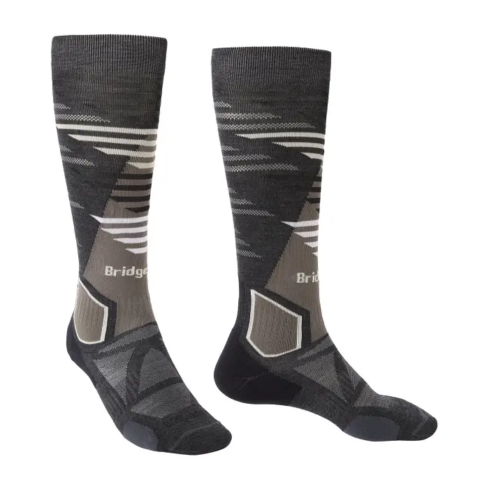 Ponožky Bridgedale Ski LightWeight Vertige Light Over Calf - Graphite/bungee