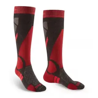 Ponožky Bridgedale Ski LightWeight Vertige Light Over Calf - Graphite/red