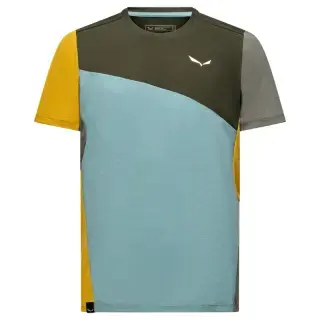 Tričko Salewa Puez Sporty Dry T-Shirt - Dark Olive/Multi