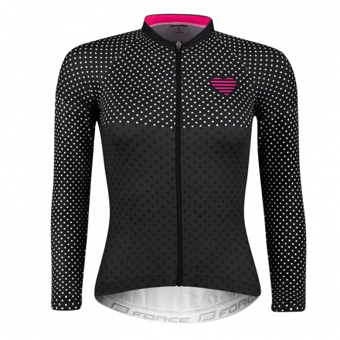 Cyklistický dres Force Points dlhý rukáv Woman