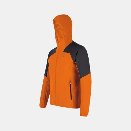 Bunda Montura Rise Hooded Jacket - Orange/Charcoal grey
