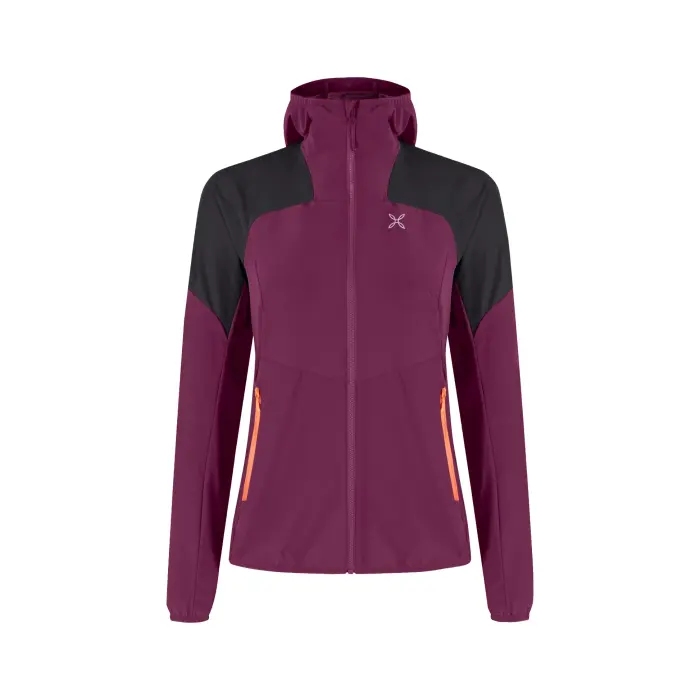 Bunda Montura Rise Hooded Jacket Woman - Wine Red/Melon