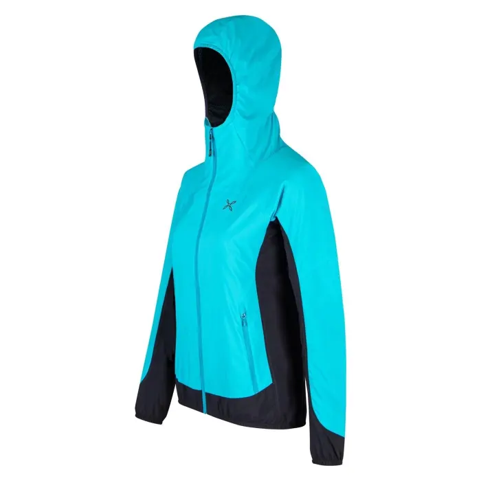 Bunda Montura Rise Hooded Jacket Woman - Turquoise/Graphite blue