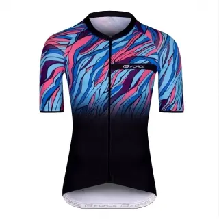 Cyklistický dres Force Life - Black/blue/pink