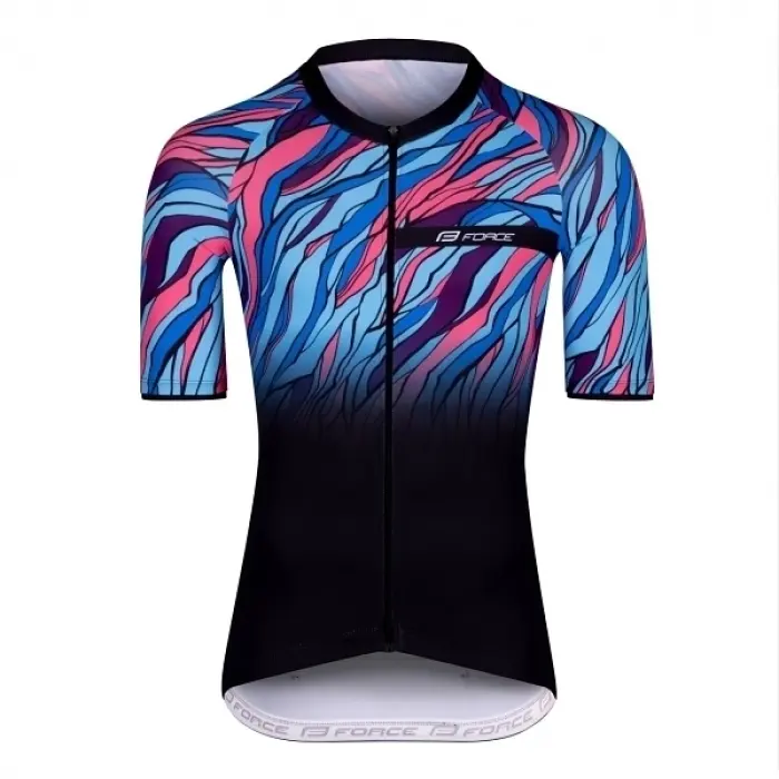 Cyklistický dres Force Life - Black/blue/pink