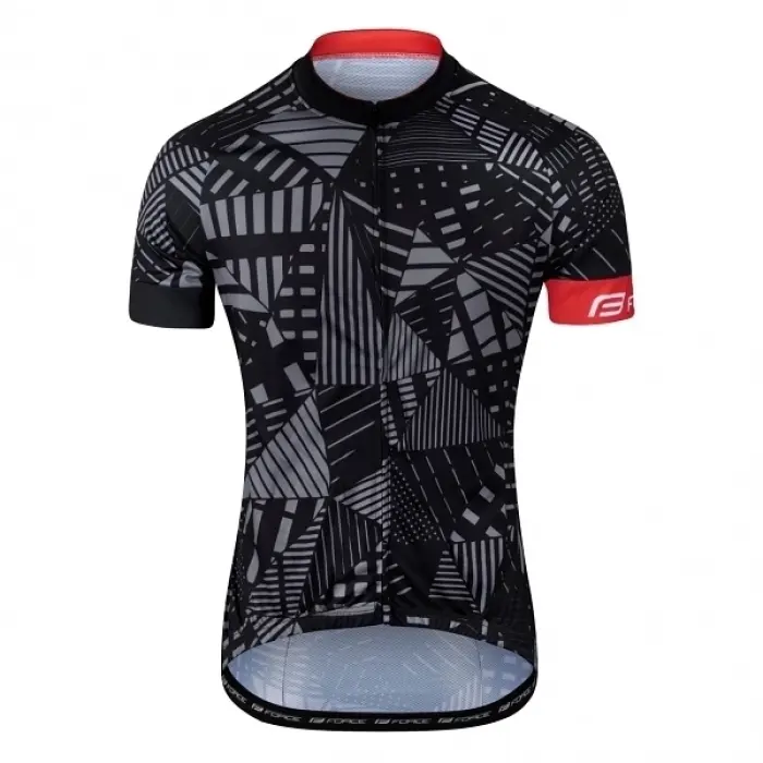 Cyklistický dres Force Shard - Black/grey