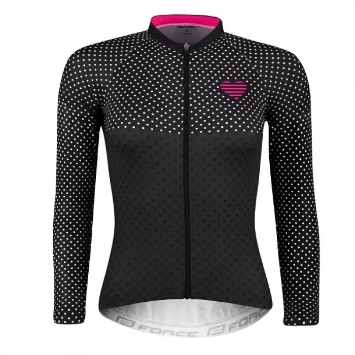 Cyklistický dres Force Points dlhý rukáv Woman